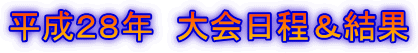 平成28年 大会日程&結果